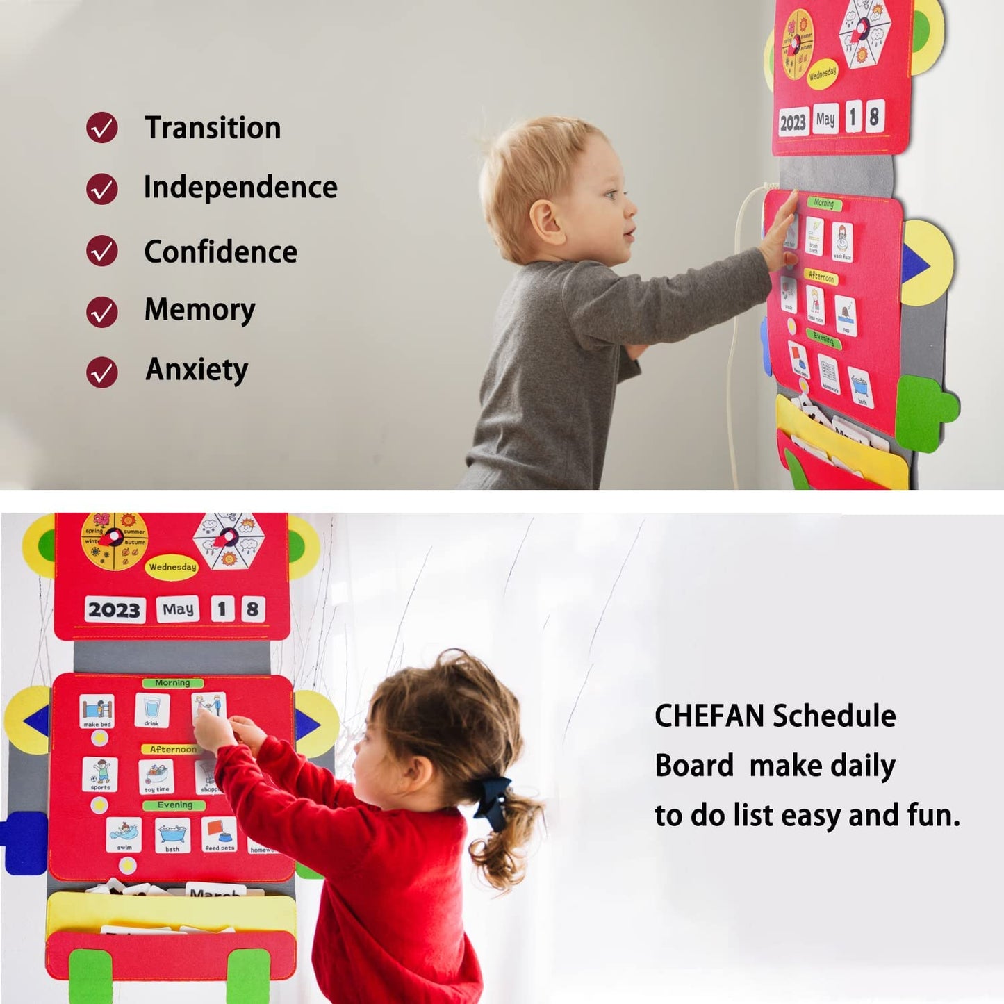 Visual Schedule for Kids, Routine Cards Home Toddlers, Picture Schedule Visual Aids