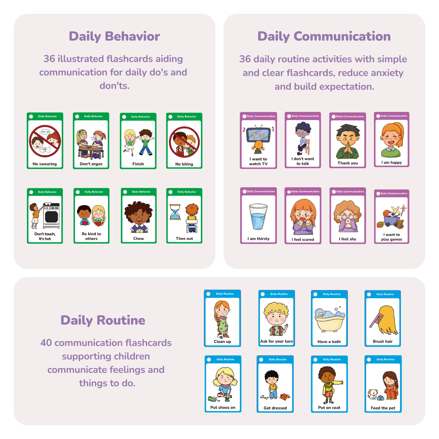 120 PCS Autism Communication Cards for Speech Delay Non Verbal Children and Adults