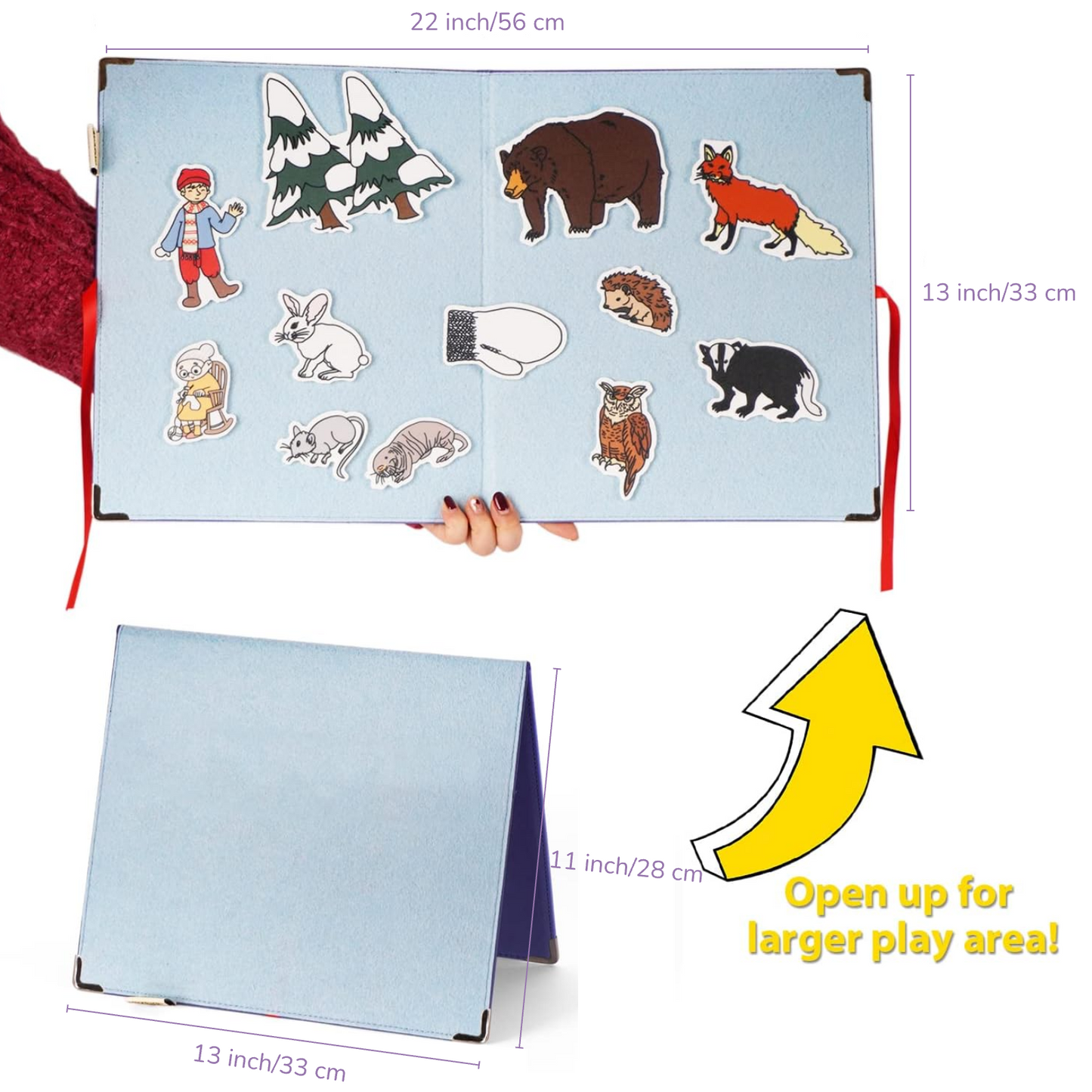 Foldable Felt Board for Toddlers 22 x 13